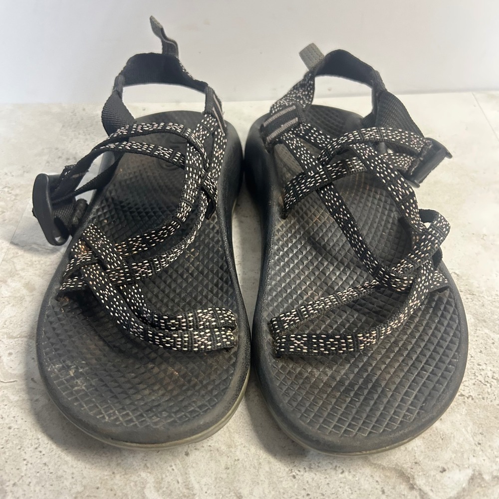 Chaco Z Cloud 2 Sandals Black White Double Strap Toe Loop Womens Size 3 Hiking